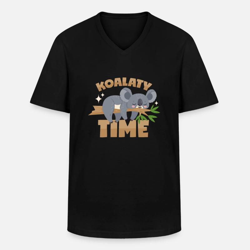 Koala Wortwitz - Männer-T-Shirt mit V-Ausschnitt - Schwarz