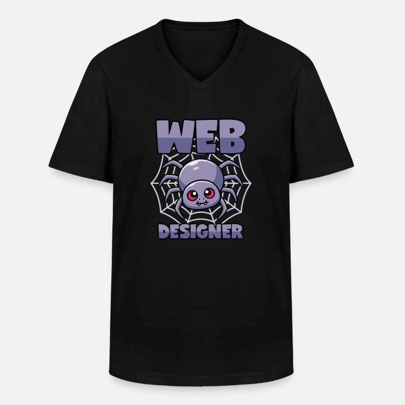 Spinne: Web Designer - Männer-T-Shirt mit V-Ausschnitt - Schwarz