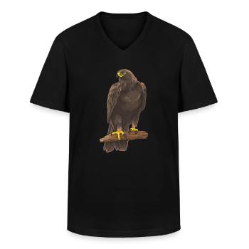 Adler Greifvogel Steinadler - Männer-T-Shirt mit V-Ausschnitt - Schwarz - Vorne - AI Model Male 178 dark (178cm)