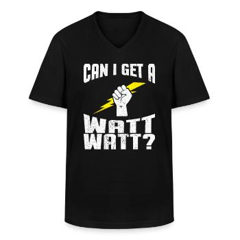 Elektricien wat wat - Elektricien Tshirt - Klassiek mannen T-shirt met V-hals - zwart - Voor - AI Model Male 178 dark (178cm)