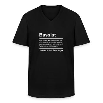 Bassist Definition Lustig Spruch Männer Bassist - Männer-T-Shirt mit V-Ausschnitt - Schwarz - Vorne - AI Model Male 178 dark (178cm)