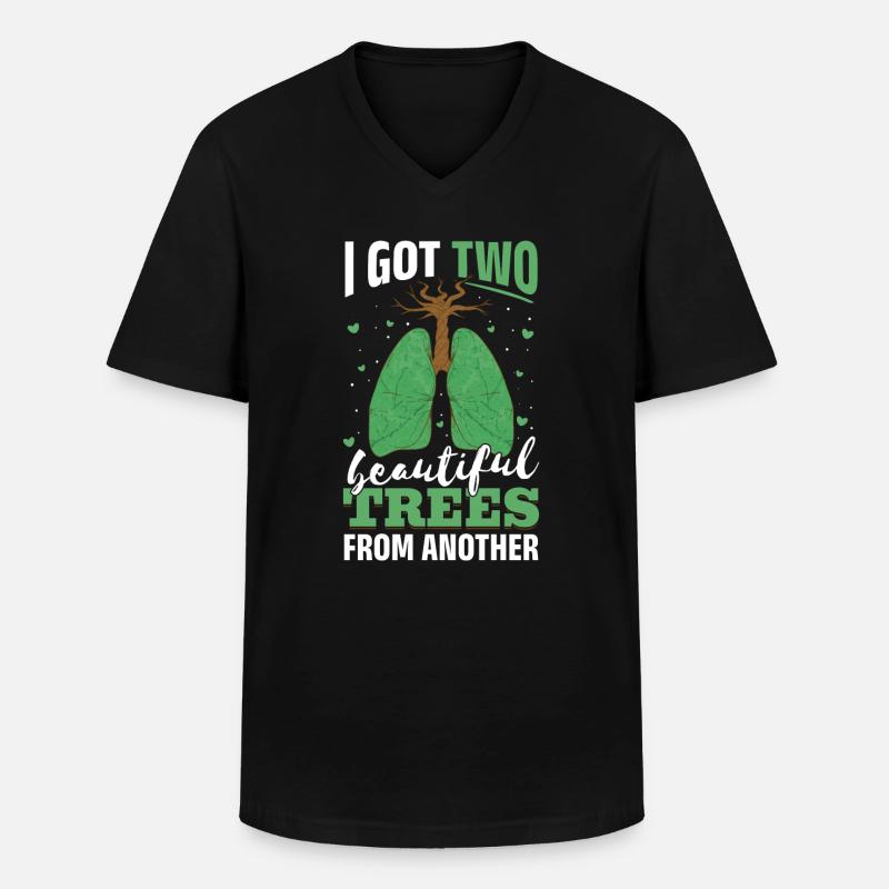 Lungenoperation Spender Lunge Transplantation - Männer-T-Shirt mit V-Ausschnitt - Schwarz