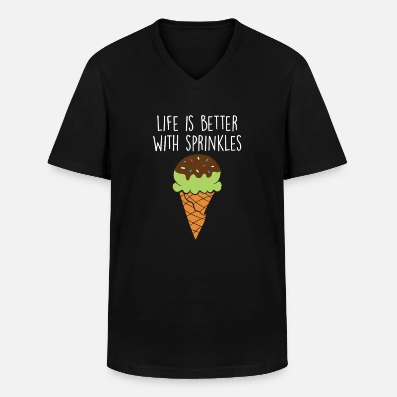 Lustiges Eiscreme-Zitat - Männer-T-Shirt mit V-Ausschnitt - Schwarz