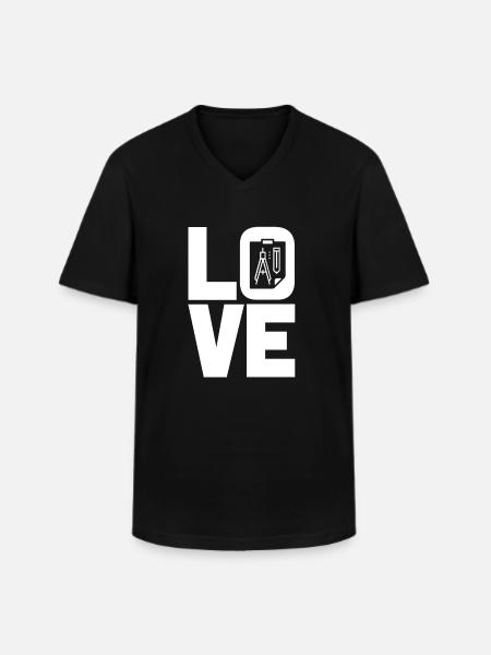 Liebe Zeichner Arichtect - Männer-T-Shirt mit V-Ausschnitt - Schwarz