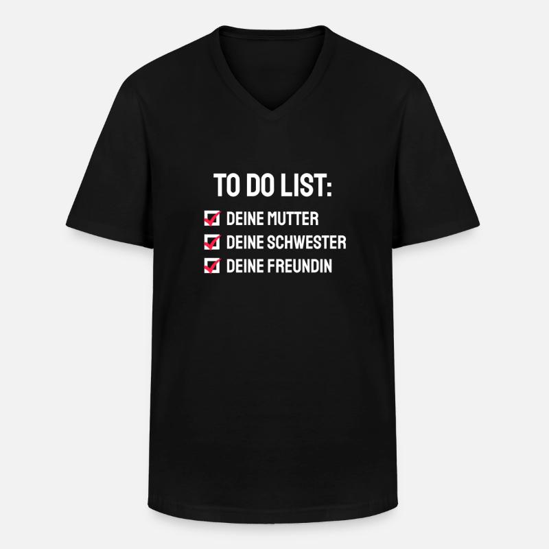 Witzig Deine Mutter Sarkasmus Spruch - Männer-T-Shirt mit V-Ausschnitt - Schwarz