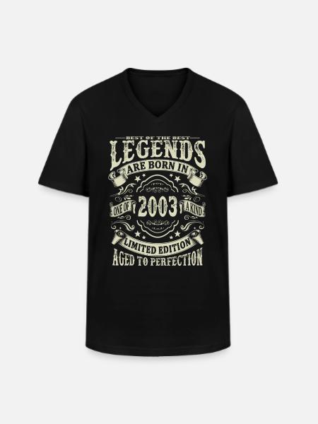 Legenden geboren 2003 - Männer-T-Shirt mit V-Ausschnitt - Schwarz
