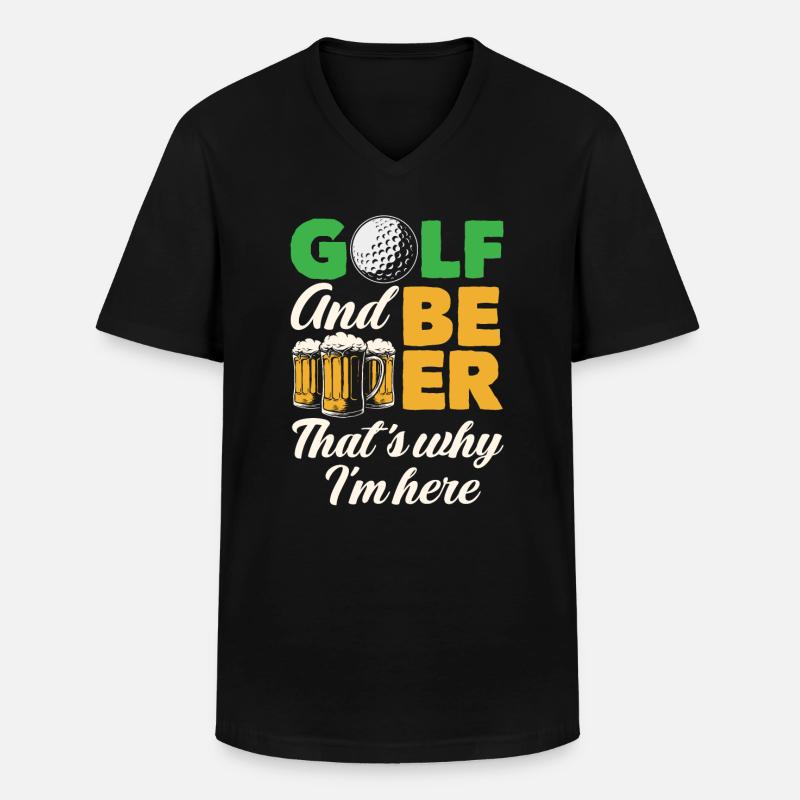 Golf Bier - Männer-T-Shirt mit V-Ausschnitt - Schwarz
