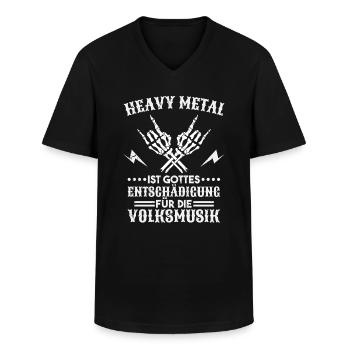 Lustig Heavy Metal Spruch Rock Musik Festival - Männer-T-Shirt mit V-Ausschnitt - Schwarz - Vorne - AI Model Male 178 dark (178cm)