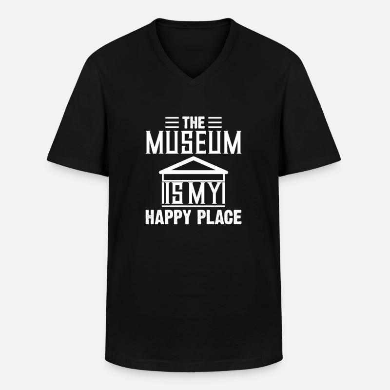 Musée Funny Design Musées - T-shirt col V Homme - noir