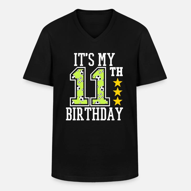 Fußball-spieler-11. - Männer-T-Shirt mit V-Ausschnitt - Schwarz