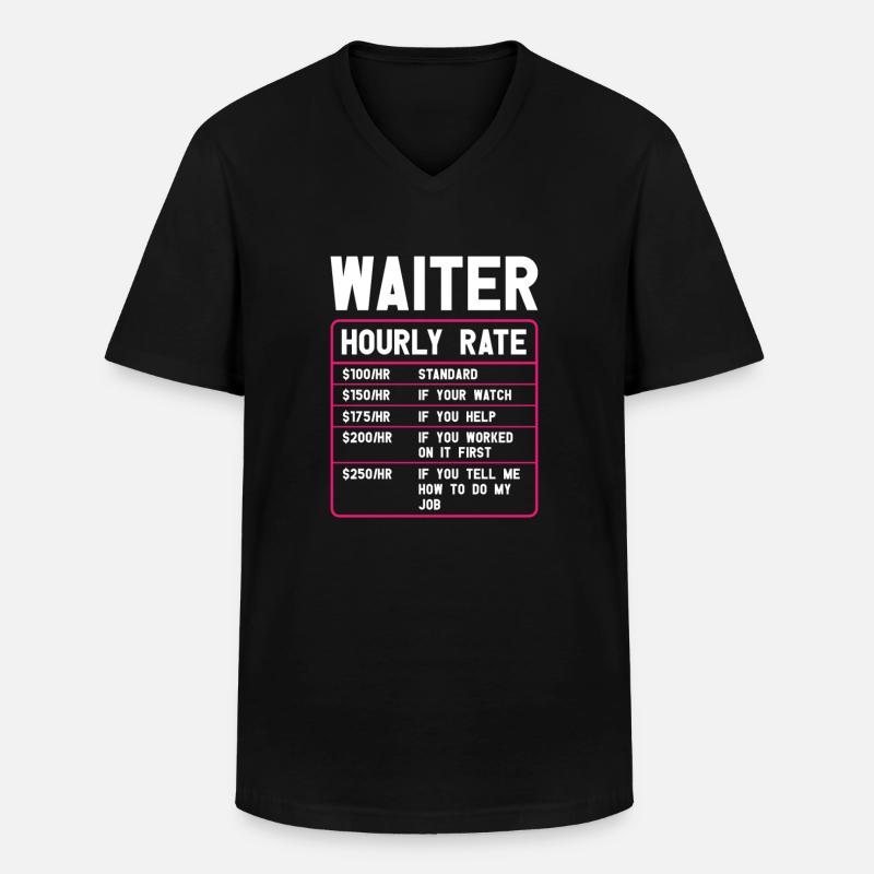 Waitress Bartender Waiter Server - Men's V-Neck T-Shirt - black