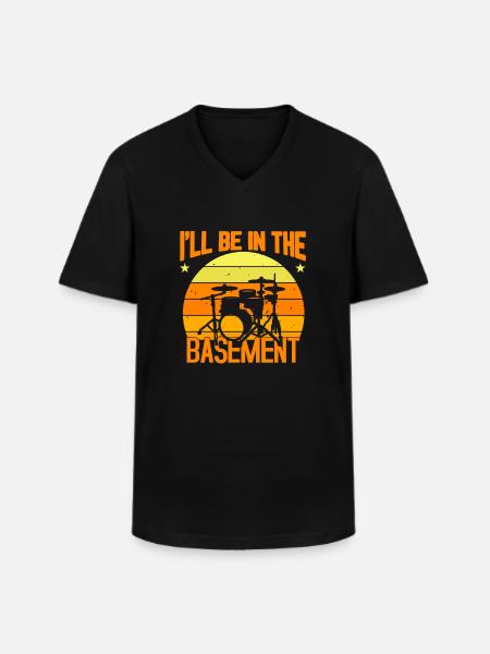 Trommesæt Trommeslager Sjove trommer Trommer Trommesæt - Klassisk herre T-shirt med V-udskæring - sort