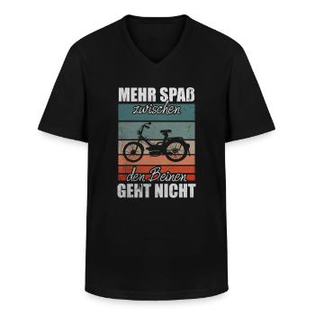 Vintage Moped Lustiger Mofa Spruch Mokick Retro - Männer-T-Shirt mit V-Ausschnitt - Schwarz - Vorne - AI Model Male 178 dark (178cm)