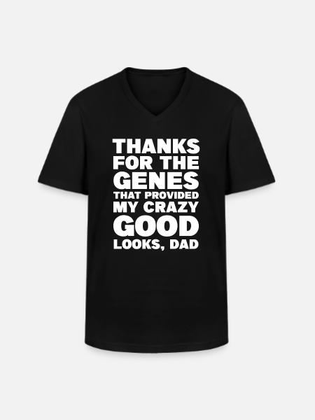 Smuk søn datter Tak far forælder - Klassisk herre T-shirt med V-udskæring - sort