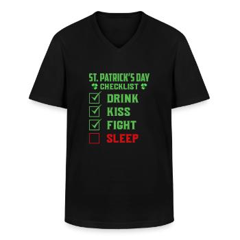 Ierse St Patricks Day Grappige Saint Patricks Day - Klassiek mannen T-shirt met V-hals - zwart - Voor - AI Model Male 178 dark (178cm)