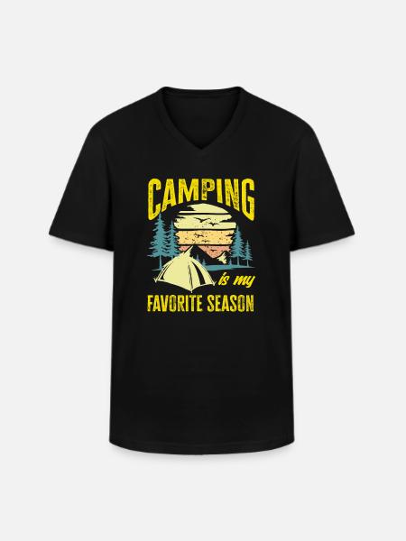 Camping Camper Campingplatz Zelten Zelt - Männer-T-Shirt mit V-Ausschnitt - Schwarz