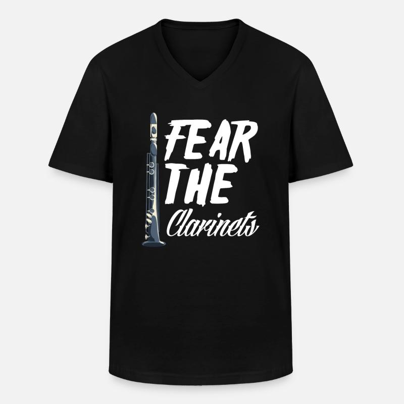 Klarinette - Männer-T-Shirt mit V-Ausschnitt - Schwarz