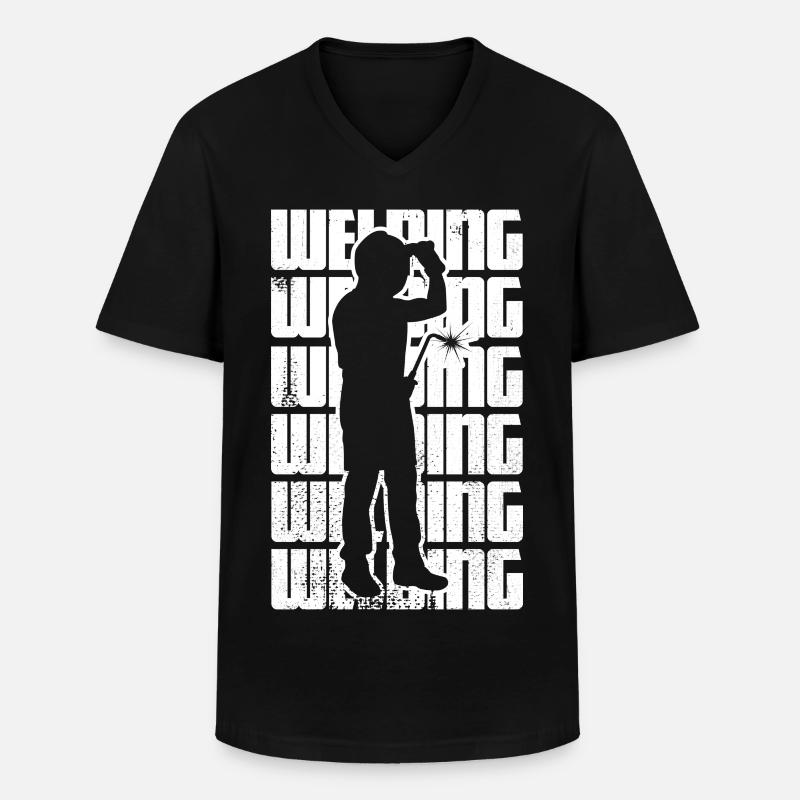Lustiges Schweißen - Männer-T-Shirt mit V-Ausschnitt - Schwarz