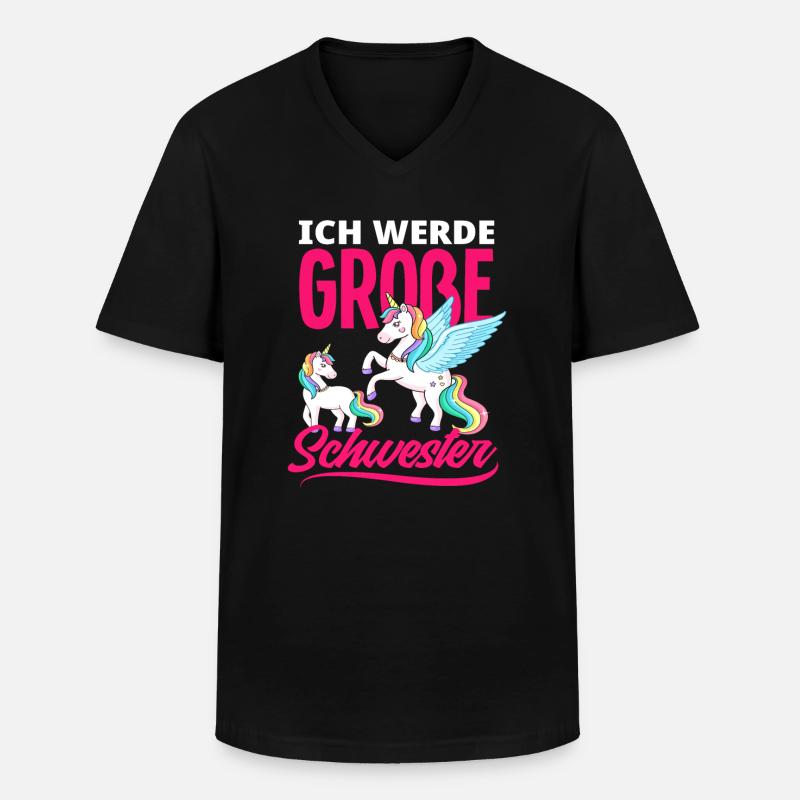 Ich werde große Schwester - Männer-T-Shirt mit V-Ausschnitt - Schwarz