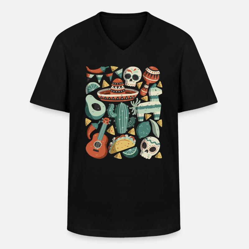 Cinco de Mayo - Männer-T-Shirt mit V-Ausschnitt - Schwarz