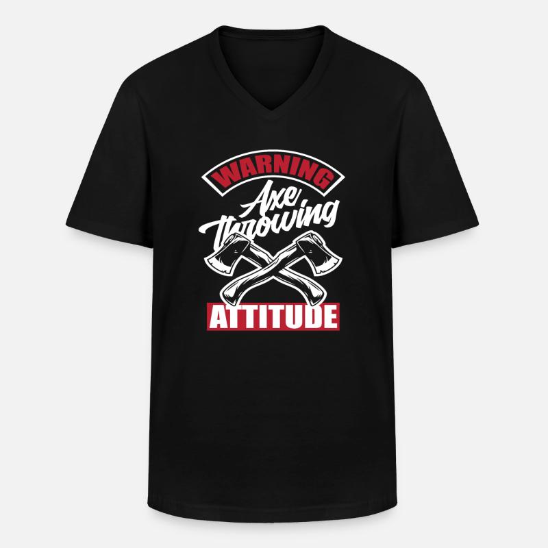 Axtwurf - Männer-T-Shirt mit V-Ausschnitt - Schwarz