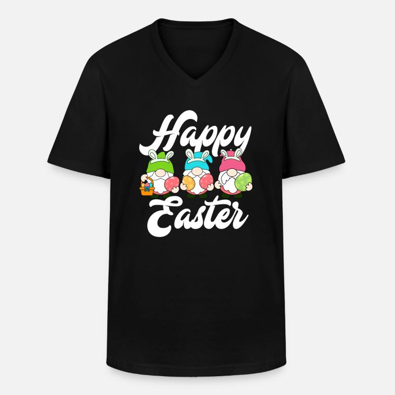 Frohe Ostern - Männer-T-Shirt mit V-Ausschnitt - Schwarz