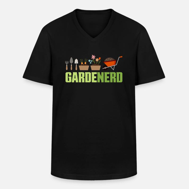Garten Nerd - Männer-T-Shirt mit V-Ausschnitt - Schwarz