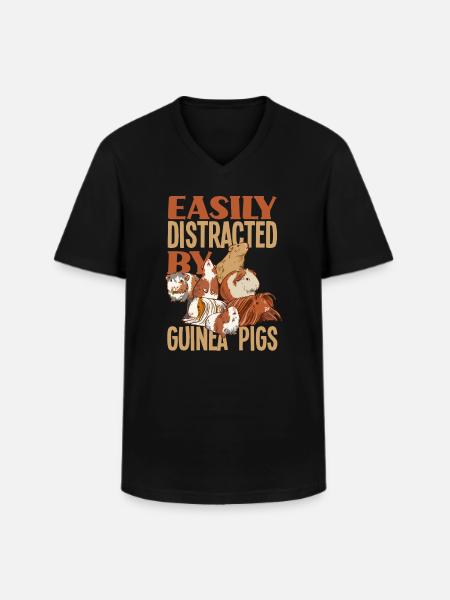 Cochon d’Inde Animal de compagnie - T-shirt col V Homme - noir