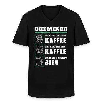 Mon quotidien de chimiste - T-shirt col V Homme - noir - Devant - AI Model Male 178 dark (178cm)