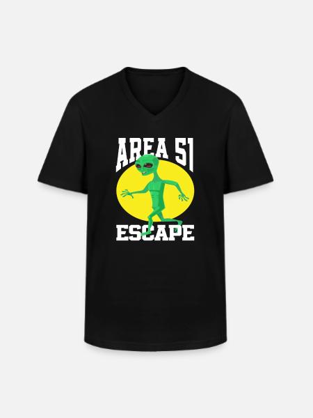Alien Flying Saucer Alien Gift - Men's V-Neck T-Shirt - black