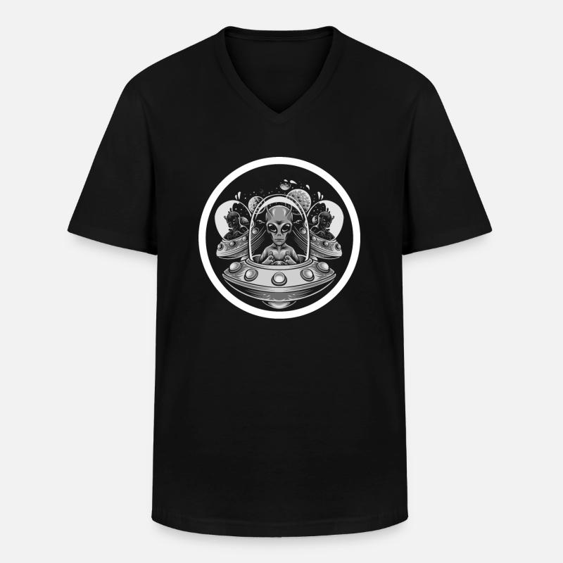 Alien - Männer-T-Shirt mit V-Ausschnitt - Schwarz