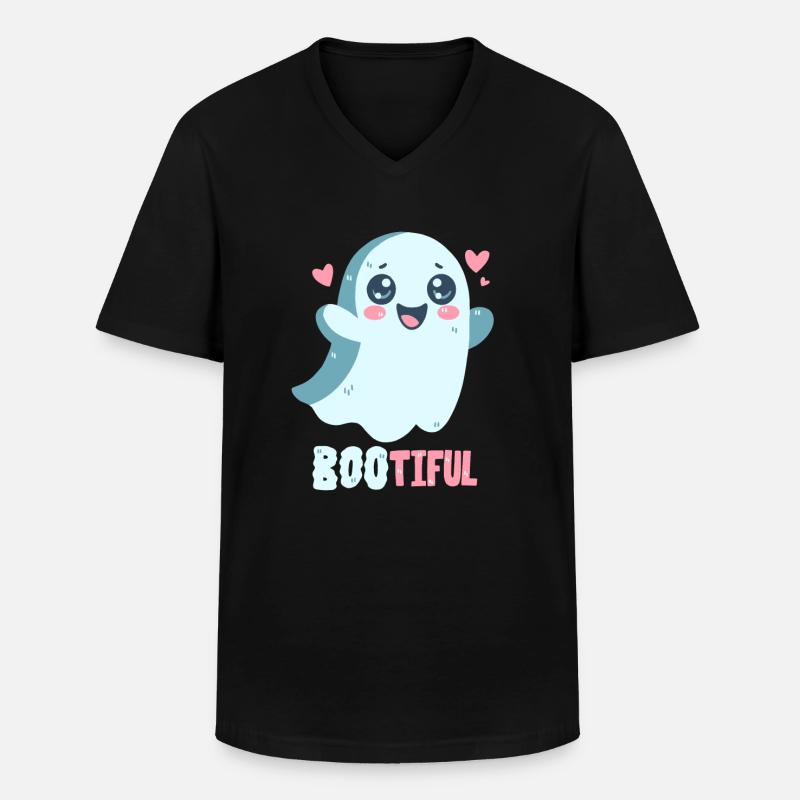 Ghost Pun - Bootiful - Boo! - Men's V-Neck T-Shirt - black