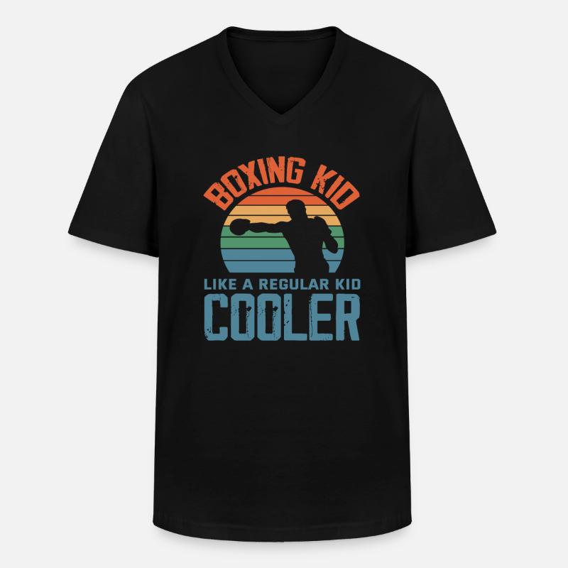 Boxen Kind Junge Mädchen - Männer-T-Shirt mit V-Ausschnitt - Schwarz