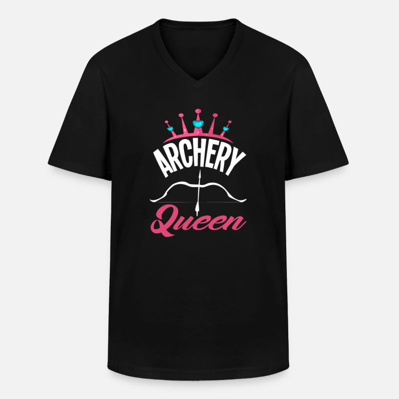 Queen Bogen Bogenschießen - Männer-T-Shirt mit V-Ausschnitt - Schwarz
