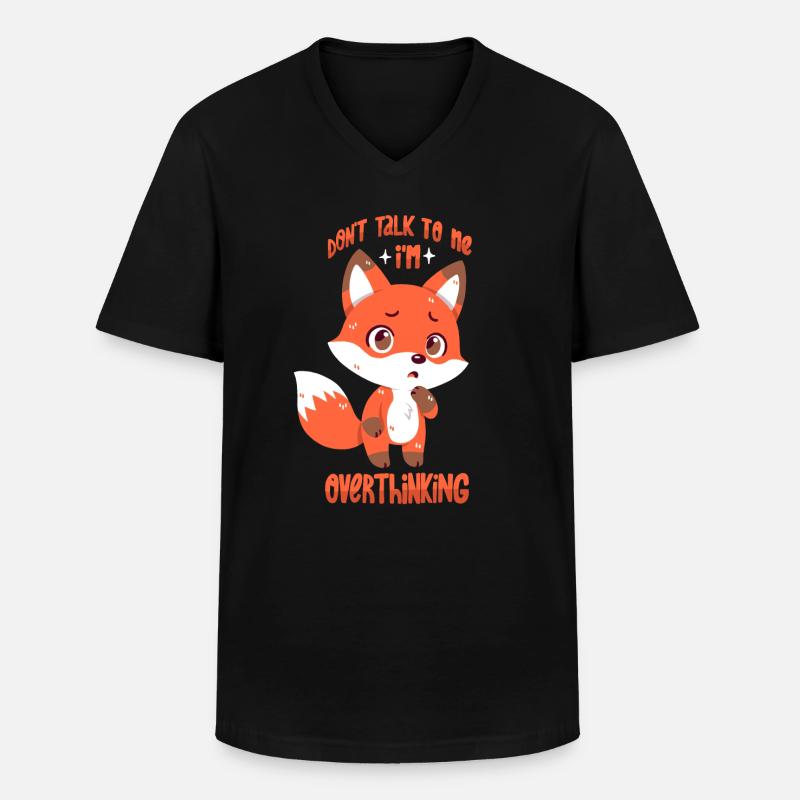 Brooding Fox - Men's V-Neck T-Shirt - black