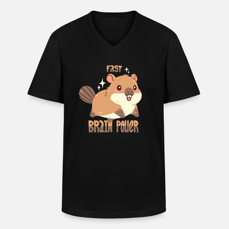 Fast Brain Power - Männer-T-Shirt mit V-Ausschnitt - Schwarz