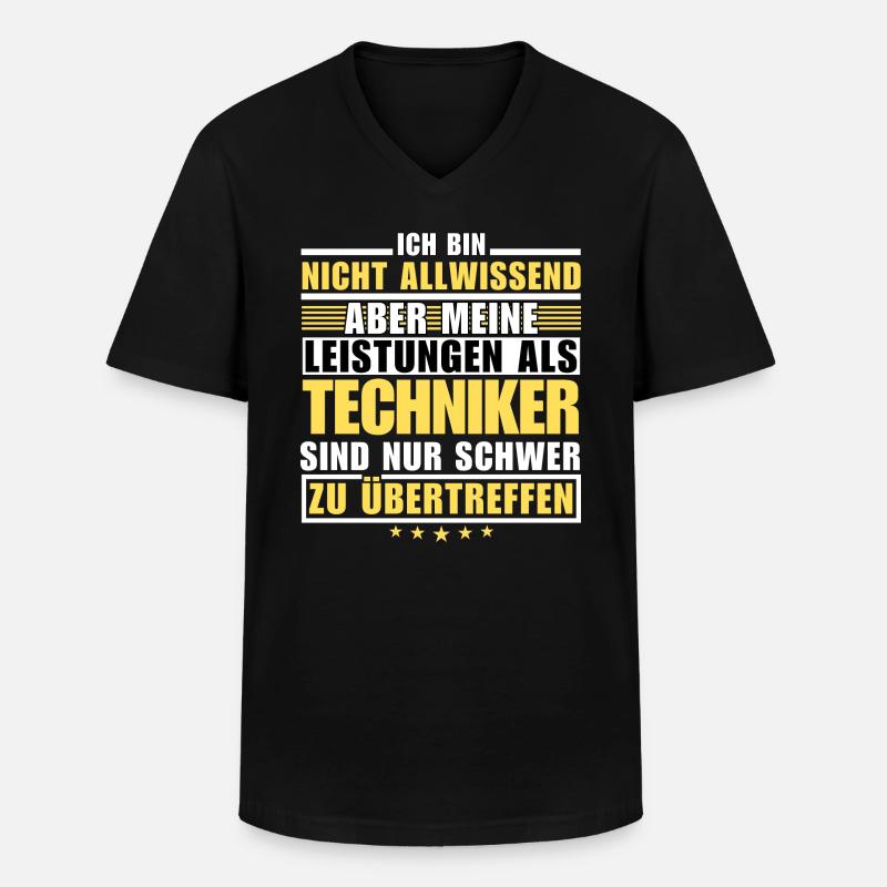 Unübertroffene Leistung als Techniker - Männer-T-Shirt mit V-Ausschnitt - Schwarz