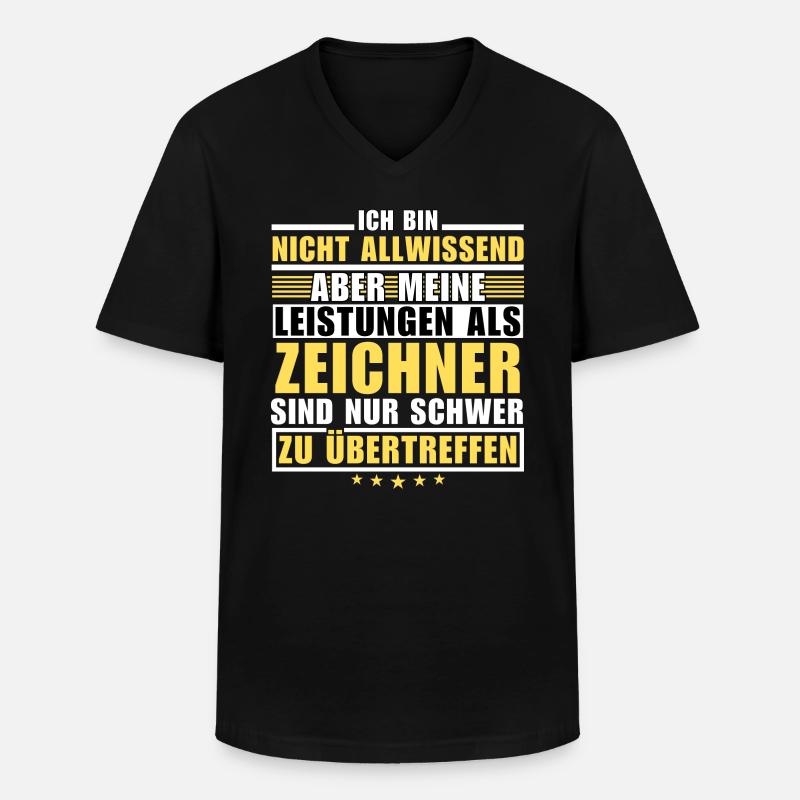 Unübertroffene Leistung als Zeichner - Männer-T-Shirt mit V-Ausschnitt - Schwarz
