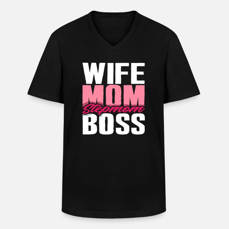 Stiefmama - Männer-T-Shirt mit V-Ausschnitt - Schwarz