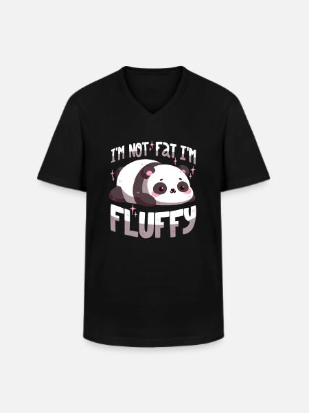 I'm not fat, I'm fluffy - Men's V-Neck T-Shirt - black