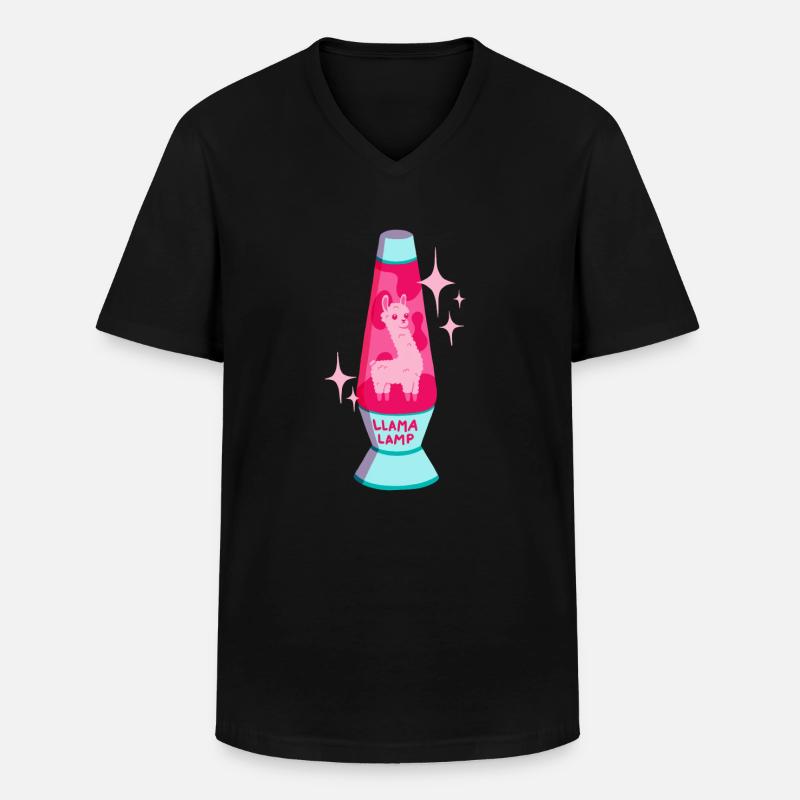 Lama-Lavalampe - Männer-T-Shirt mit V-Ausschnitt - Schwarz