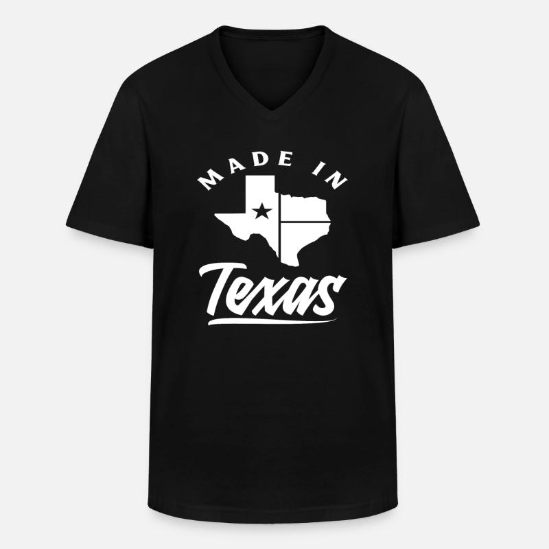 Texas Herkunft Geburt - Männer-T-Shirt mit V-Ausschnitt - Schwarz