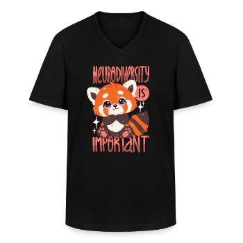 Neurodiversität ist wichtig - Männer-T-Shirt mit V-Ausschnitt - Schwarz - Vorne - AI Model Male 178 dark (178cm)