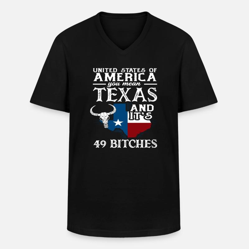 Texas Herkunft - Männer-T-Shirt mit V-Ausschnitt - Schwarz