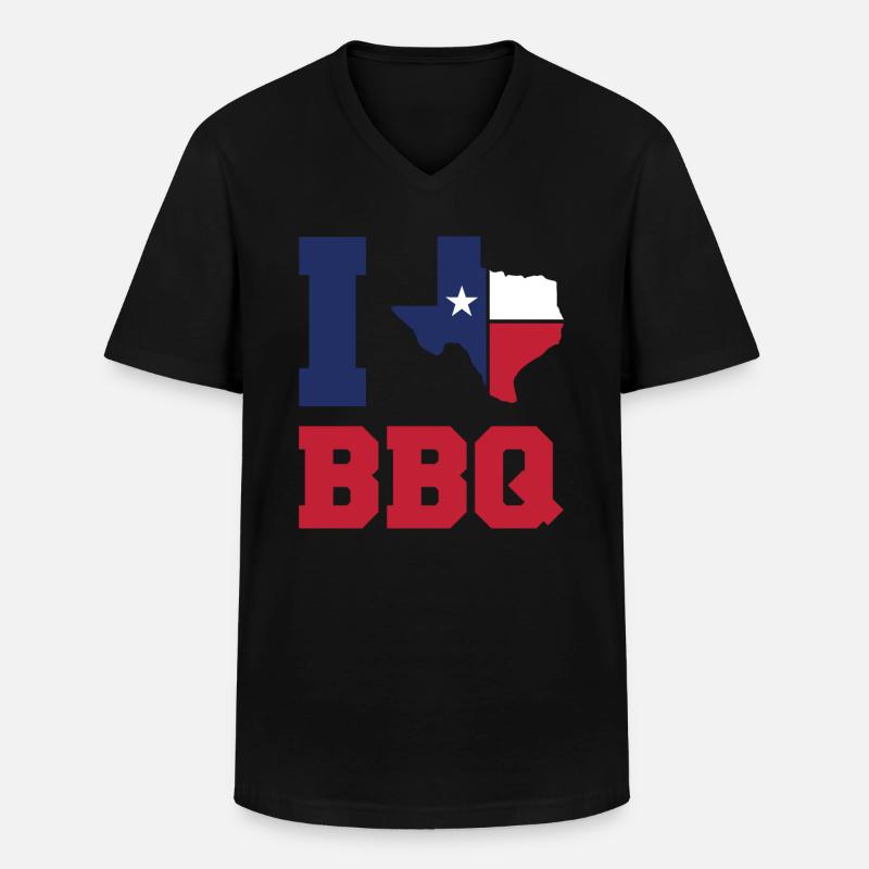 Texas Barbeque - Männer-T-Shirt mit V-Ausschnitt - Schwarz