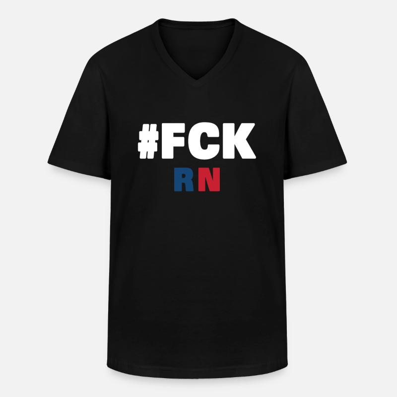 Fck rn - Männer-T-Shirt mit V-Ausschnitt - Schwarz