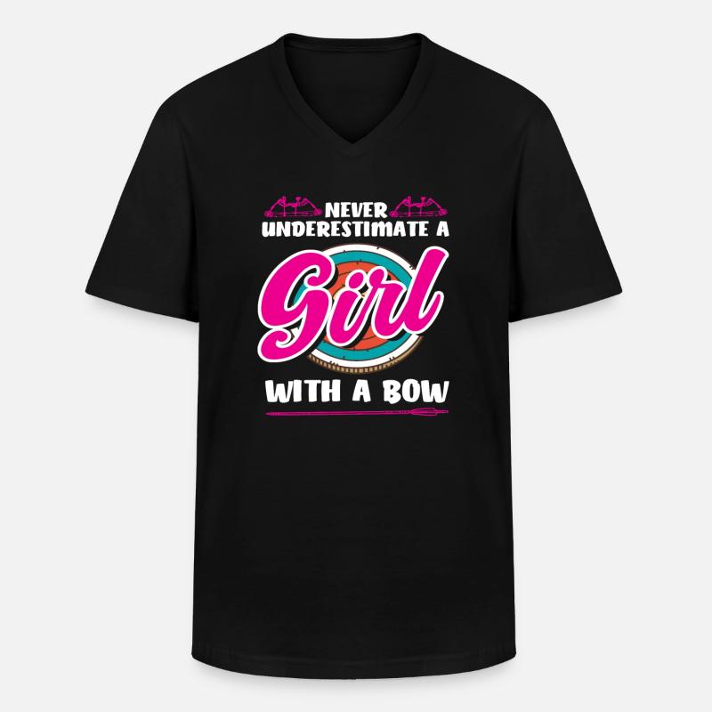 Bogen Mädchen Bogenschießen - Männer-T-Shirt mit V-Ausschnitt - Schwarz