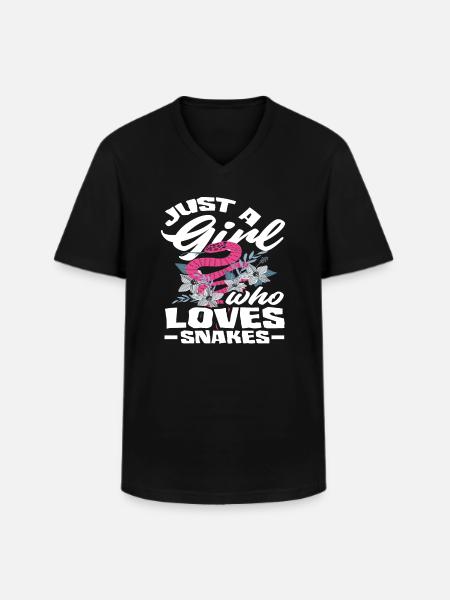Schlange Mädchen Frauen - Männer-T-Shirt mit V-Ausschnitt - Schwarz