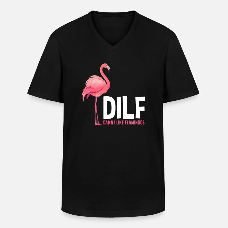 Flamingo Spruch - Männer-T-Shirt mit V-Ausschnitt - Schwarz