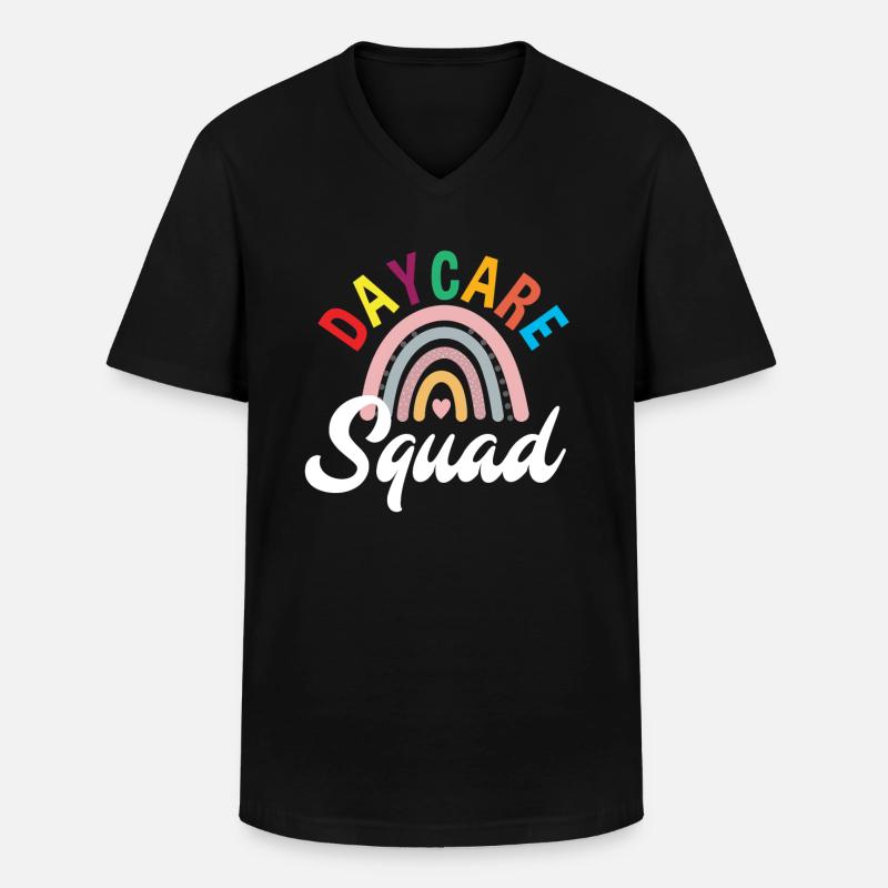 Kindergarten Squad Regenbogen - Männer-T-Shirt mit V-Ausschnitt - Schwarz